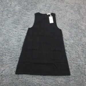MNG Mango Dress Girls 13-14 Black Sleeveless A-Line Pocket Shift Textured NWT